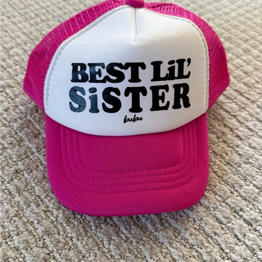Bubu Los Angeles Kids “Best Lil’ Sister” Pink Trucker Hat